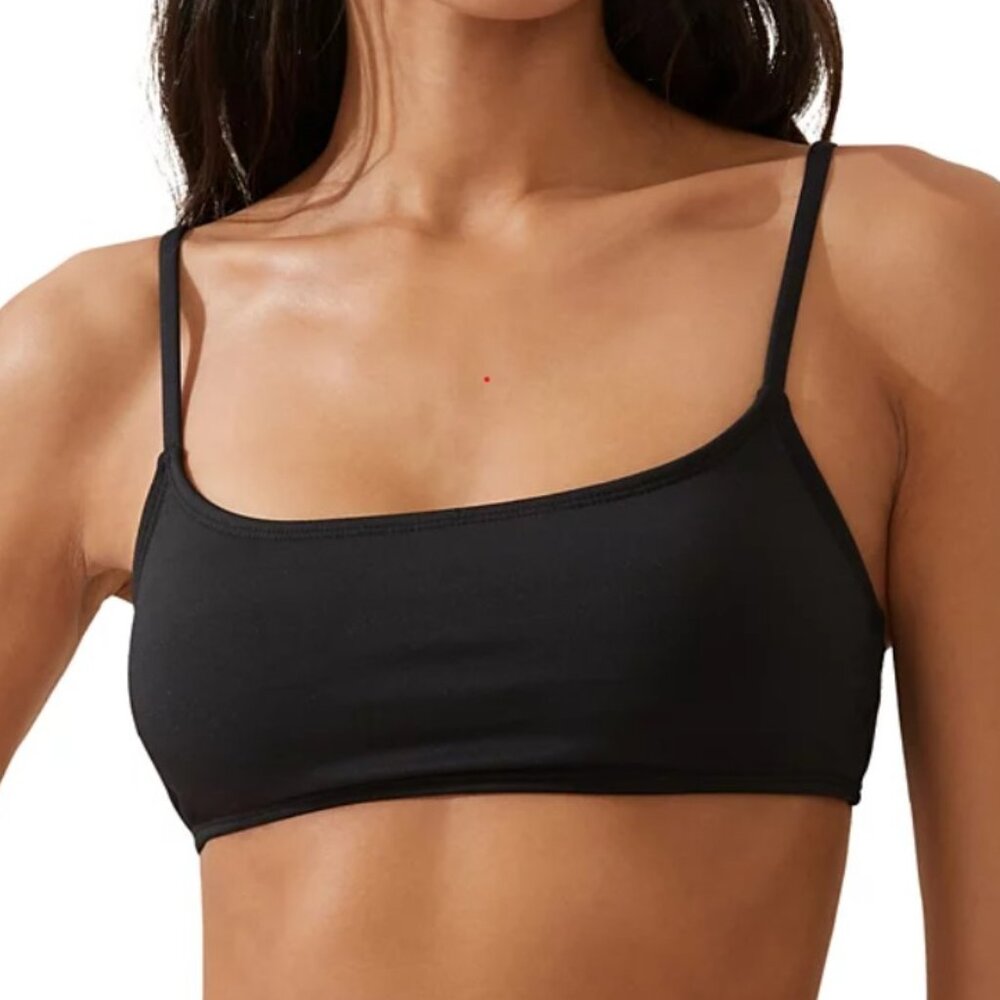 Cotton on Straight Neck Crop Bikini Top Black